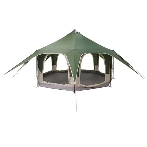 vidaXL Familienzelt Grün für 5 Personen – Wasserdicht und Stabil - Dieses geräumige Familienzelt bietet Platz für 5 Personen und überzeugt durch sein modernes Design. Aus robustem, wasserdichtem Polyester gefertigt, ist es ideal für Sommerabenteuer in der Natur und lässt sich einfach aufbauen.