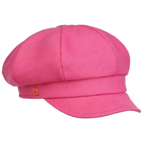Mayser Antje Light Leinen Ballonmütze Newsboy Cap Leinencap Damencap Sommercap Damen - Made in The EU mit Schirm, Futter Frühling-Sommer Sommer - One Size pink