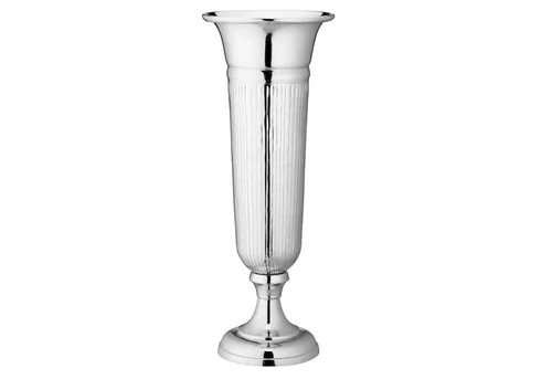 HAC24 Bodenvase XL Blumenvase Metall Deko Amphore Groß Vase Alu Dekovase (1 St), Aluminium 64 cm Hoch Silber