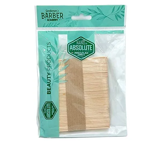 NANO ABSOLUTE Barber Mini 50 Stück Holzspatel Holzstäbchen Wachs Spatel für Haarentfernung Augenbrauen Entfernung Agda Spatula Maße: 9.3 cm x 1 cm x 0.3 cm