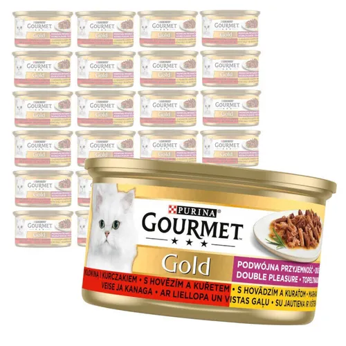 Purina Gourmet Gold Katzenfutter Doppelte Freude Rind und Huhn 24x85g