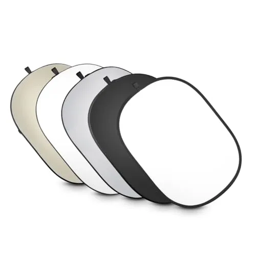 Walimex Pro 5-in-1 Faltreflektor-Set 102 x 168 cm - Lichttechnik mit 5 flexiblen Bezügen für kreative Lichtgestaltung in Portrait- und Produktfotografie, inkl. Transporttasche für einfache Mobilität.