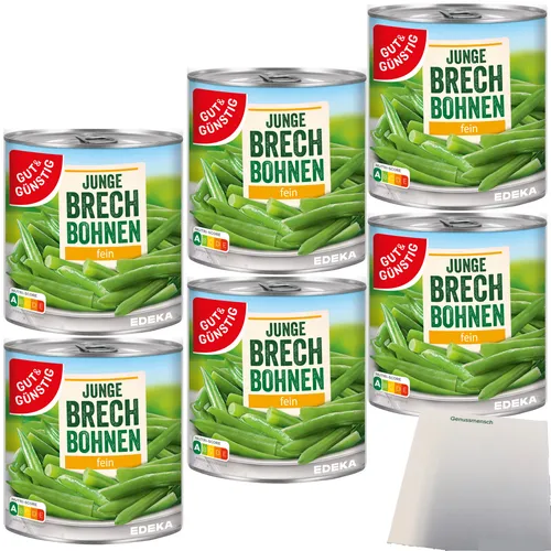 Gut&Günstig Junge Brechbohnen fein 6er Pack 6x800g Dose usy Block