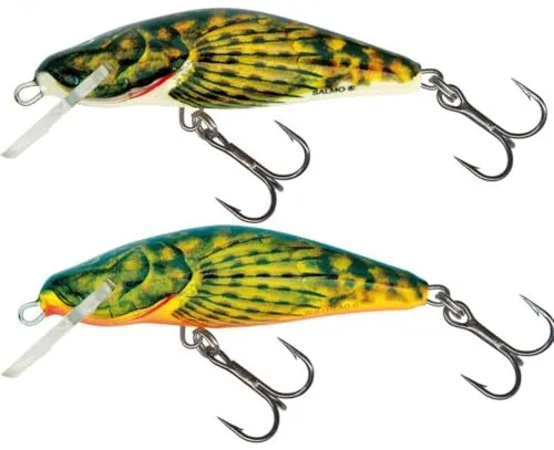 Salmo Bullhead Kunstköder - 2 Wobbler 6cm 8g sinkend, Forellenwobbler, Barschwobbler, Kunstköder, Schwimmwobbler, Angelköder Forellen, Barsch