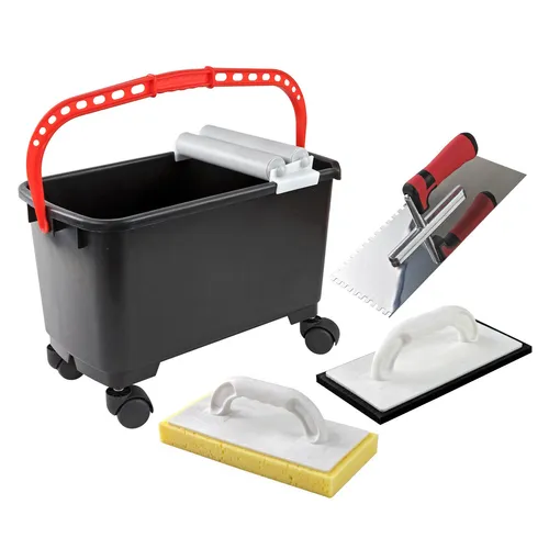 Fliesen Fliesenwaschset 4tlg Eimer Rollen MOP Zahnkelle Hydroschaum Waschbrett