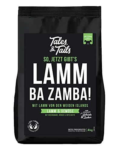 Tales & Tails Soft-Trockenfutter LammBa-Zamba - Hundefutter für ernährungssensible Hunde, mit 75% hochwertigem Lammfleisch aus Freilandhaltung, ohne Getreide und Zucker, ideal für gesunde Verdauung und glänzendes Fell.