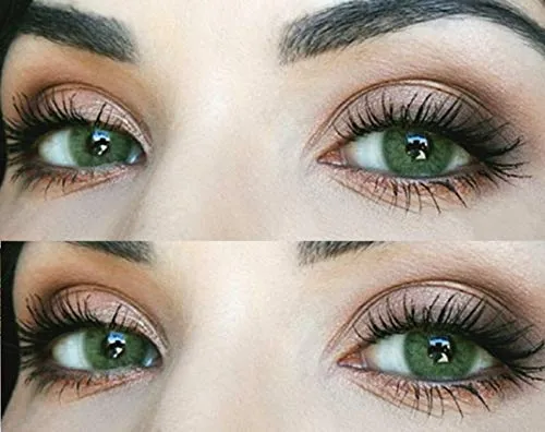 Sehr stark deckende und natürliche grüne Kontaktlinsen SILIKON COMFORT NEUHEIT farbig Jasmine Green + Behälter von GLAMLENS
