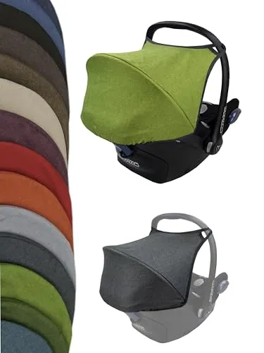 Sonnenverdeck Sonnendach [Sonnenschutz für Babyschale] kompatibel mit Maxi Cosi Cabrio Fix Gruppe 0 + GP (meliert hellgrün)