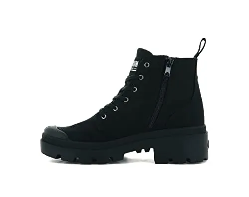 Palladium Damen Pallabase Twill Boots, Schwarz, 37.5 EU - Wanderschuhe aus 100% Baumwolle mit EVA-Verstärkung für optimalen Komfort und Haltbarkeit bei jedem Abenteuer.
