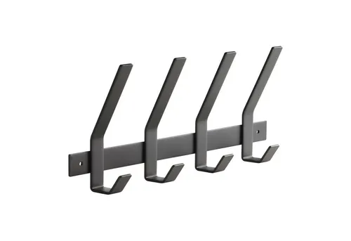 SO-TECH® Hakenleiste Blackline ALBA schwarz pulverbeschichtet, (1 St), Länge 345 mm mit 4 Haken groß