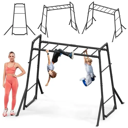 HyperMotion Garten Klettergerüst für Kinder und Erwachsene - Schaukeln: Wetterfestes Klettergerüst aus verzinktem Stahl, belastbar bis 200 kg; ideal für Outdoor Training und Kletterspaß für die ganze Familie.
