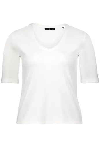 Zero Kurzarmshirt Damen V-Ausschnitt mit Aufschlag