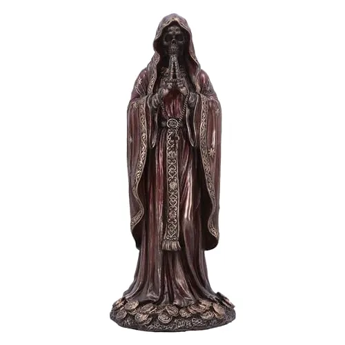 Nemesis Now Santisima Muerte Figur, 19 cm, Kunstharz, Rot/Bronze, Rot betender Heiliger des Todes, mexikanische kulturelle Ikonenfigur, aus feinstem Harz gegossen, fachmännisch handbemalt