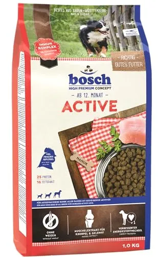bosch HPC Active | Hundetrockenfutter für ausgewachsene Hunde aller Rassen mit gesteigerter Aktivität | 1 x 3 kg