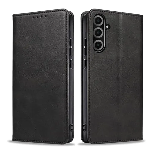 LBH Handyhülle Smartphone-Hülle für Samsung Galaxy A26 5G Klapphülle Magnetverschluss Kartenfächer Geldfach Standfunktion Case Etui Rundumschutz Schutzhülle Schwarz