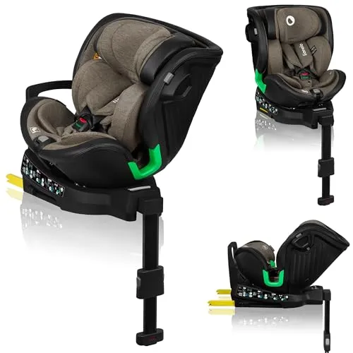 LIONELO HARMONY I-SIZE Drehbarer Kindersitz 360° - Kindersitz mit ISOFIX-Montage und 360° Drehfunktion für einfaches An- und Abschnallen, bietet optimalen Komfort und Sicherheit für Kinder von 40-150 cm.