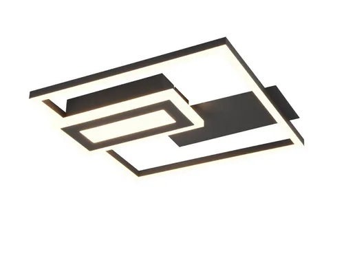 Trio Leuchten LED Deckenleuchte Spiro 22W schwarz matt - Lampen mit eleganter geometrischer Lichtkomposition, energieeffizient und spart bis zu 80% Energiekosten dank moderner LED-Technologie.