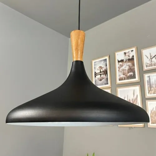 bamyum Champion-Trichter Pendelleuchte aus Holz – Moderne Hängelampe für jeden Raum - Moderne Pendelleuchte aus hochwertigem Metall mit E27-Fassung. Verstellbare Höhe und einfacher Einbau machen sie ideal für Küche, Esszimmer oder Wohnzimmer. Setzen Sie stilvolle Akzente in Ihrem Zuhause!