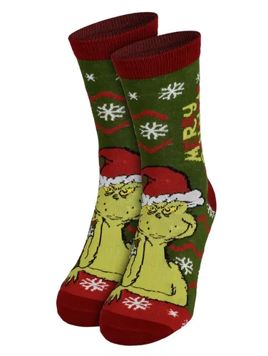 United Labels® Socken The Grinch Socken für Damen - Merry Grinchmas Sneaker Frauen Grün