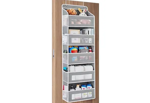 SURFOU Hängeregal Organizer mit 5 Fächern - Hängeregale für vielseitige Nutzung, platzsparend und ideal zur Aufbewahrung von Schuhen, Toilettenartikeln oder Babyutensilien. Mit transparenten Fenstern für schnellen Zugriff.
