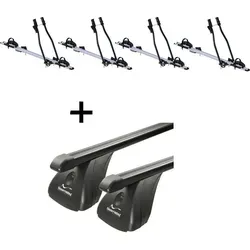 VDP Dachträger mit 4x Fahrradträger SAGITTAR für Peugeot 3008 - Dachgepäckträger für Peugeot 3008 (2009-2016) mit 4x SAGITTAR Fahrradträgern. Ideal für den sicheren und einfachen Transport von Fahrrädern, bis zu 15 kg pro Fahrrad. Hochwertige Materialien und einfache Montage.