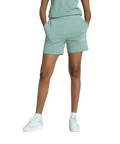 PUMA Damen ESS Script High-Waist Shorts 5