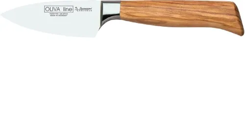 Burgvogel Kochmesser 10 cm - Olivenholzgriff - Hochwertiges Kochmesser mit 10 cm Klinge aus Chrom-Molybdänstahl und ergonomischem Olivenholzgriff, ideal zum Schneiden von Gemüse und Hartkäse.