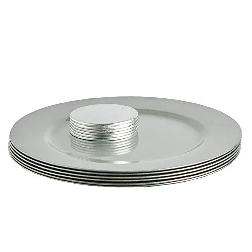 Argon Tableware Metallic Ladeplatten Set - 12pc - Silber