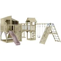 OutdoorToys Spielturm Gustav mit Kinderschaukel - Altrosa - Entdecke den OutdoorToys Spielturm Gustav! Mit Spielhaus, Schaukel, Kletterwand und Rutschbahn für unvergessliche Abenteuer im Garten. Robuste Bauweise und ideal für kleine Entdecker!