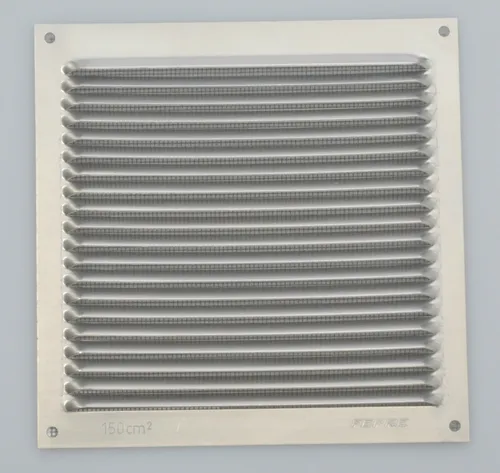 Wetterschutzgitter Lüftungsgitter Aluminium natur 10 x 10 cm mit Fliegendraht