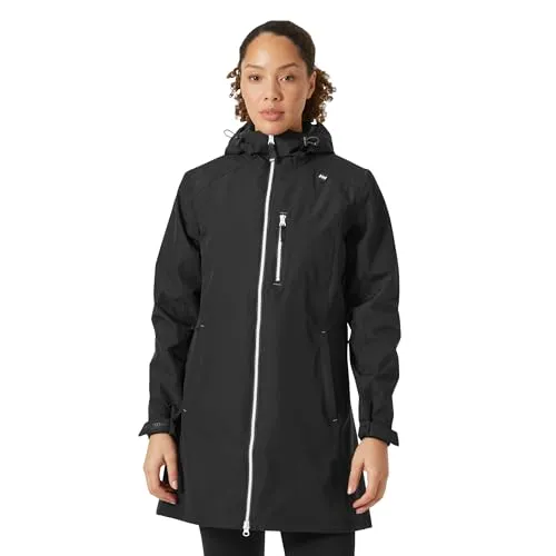Helly Hansen Damen W Long Belfast Jacket, Schwarz, M EU - Mäntel in eleganter Schwarz, wasserabweisend und ideal für wechselhaftes Wetter. Perfekt für stilvolle Outdoor-Aktivitäten.