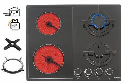 Phönix PE-603ET Gaskochfeld - 4-Zonen Glaskeramik Gaskocher, autark und einbaugeeignet – ideal für moderne Küchen und energieeffizientes Kochen.