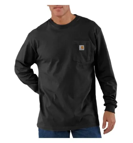 Carhartt Workwear Pocket Langarmshirt XL - Schwarz für Herren - Herren-Shirts mit Loose Fit und robustem Material (6.75 oz/yd2), ideal für Arbeit und Freizeit.