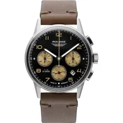 Iron Annie G38 53722 Herrenchronograph - Braun/Schwarz - Chronograph für Herren mit schwarzem Ziffernblatt und kupferfarbenen, leuchtenden Indizes. Robustes Edelstahlgehäuse, wasserdicht bis 10 bar und ideal für sportliche Aktivitäten.