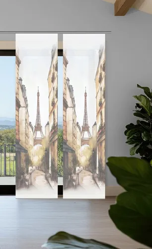 Xxxl Flächenvorhang Francq, 60x245 cm, Blickdicht - Eleganter Flächenvorhang in Weiß und Natur, Oeko-Tex® Standard 100, mit Beschwerungsstab für optimalen Sichtschutz und leichtem Abdunkeln. Ideal für stilvolle Wohnräume.