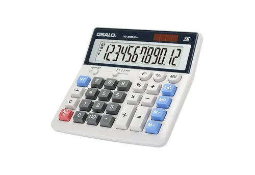 OSALO Taschenrechner 12-stelliger mit großem Display & großen Tasten, Solarbetrieb für Büro, Buchhaltung und Alltagsgebrauch