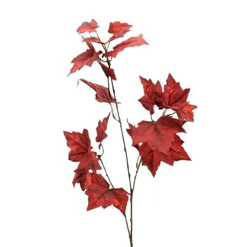 Floratexx Künstlicher Ahornzweig 88cm ROT. Kunstpflanze Fakepflanze Kunstzweig Blattzweig Ahornblätter Ahorn
