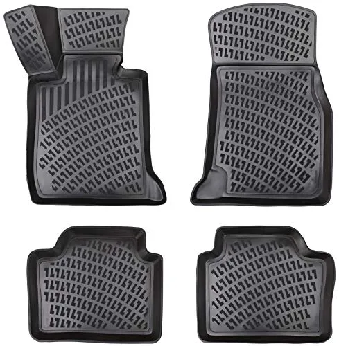 Design 3D Gummimatten Set für BMW 3er F30 2012-2019 - Fußmatten mit perfekter Passform und extra hohem 5cm Rand für optimalen Rundumschutz. Pflegeleicht, strapazierfähig und umweltfreundlich - schützt Ihren Innenraum zuverlässig vor Schmutz und Flüssigkeiten.