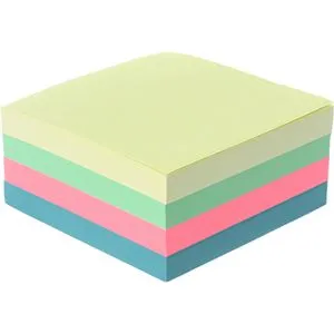 D.RECT Zettelklotz 009459, geleimt, 400 Blatt, bunt, 8,5 x 8,5 cm