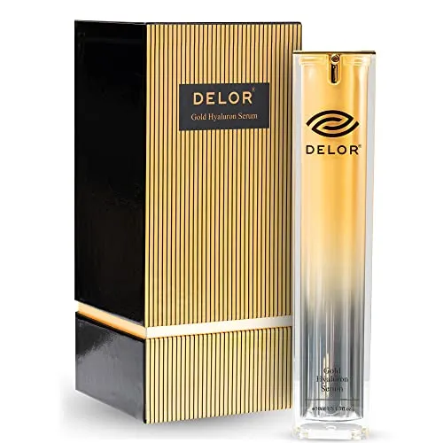 Delor Gold Hyaluron Serum - Anti Aging Serum - Feuchtigkeitsserum - Hyaluronsäure glättend & straffend - 50ml