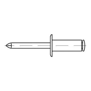 Blindniete 3 x 6 Alu Lackierung schwarz/St. verzinkt S, 500 Stück