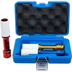 Kraft-Schoneinsätze 3-teilig - 150 mm tief - Werkzeug-Sets mit Kunststoffmantel zum Schutz von Alufelgen, ideal für Hand- und Schlagschrauberbetrieb, inklusive Kugelfangrille und extra langer Ausführung für Tiefbettfelgen.