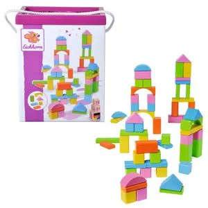 Eichhorn Bausteine 100088011, ab 1 Jahr, Bunte Holzbausteine, 75 Stück
