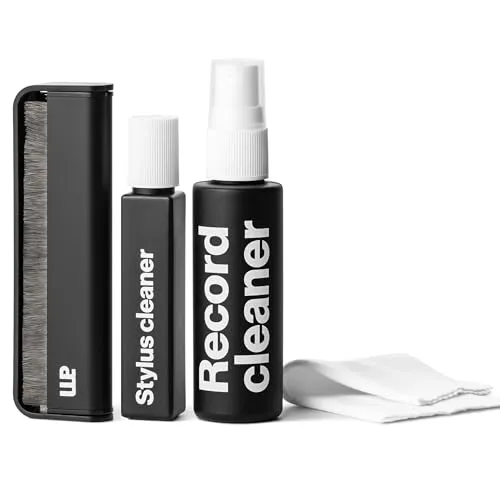 am Vinyl Cleaner Set, Schallplatten Reinigung und Pflege Kit, 3-in-1 LP Platten Reinigungsset mit Reinigungsspray, Antistatik Kohlefaserbürste und Nadelbürste, Klangqualität, erhöhte Langlebigkeit