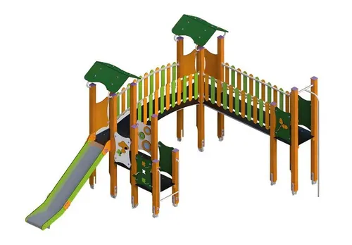 Spielzone Kletterpark Spielplatzanlage mit Rutschbahn - Vielseitige Freiluftspielplatzanlage für Kinder von 1-11 Jahren, mit modernem Design und großzügigen Spielmöglichkeiten. Ideal für aktive Abenteuer im Freien!
