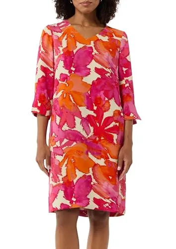 comma Kleid mit Allover Muster in rot von comma,