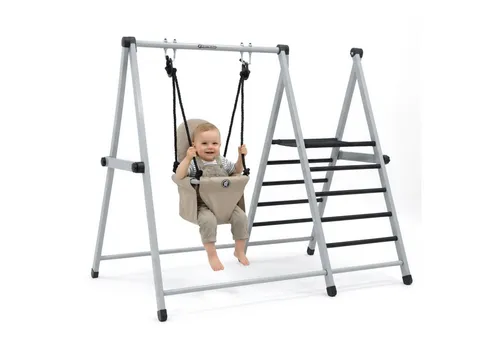 HyperMotion 2in1 Kinderschaukel mit Leiter klappbar - Die HyperMotion 2in1 Kinderschaukel vereint Schaukeln und Klettern in einem kompakten Design. Ideal für drinnen und draußen, platzsparend und mit stabilem Stahlrahmen für sicheren Spielspaß.
