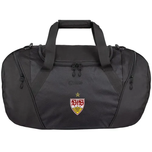 JAKO Fanartikel VfB Sporttasche - Fußballtasche mit großem Hauptfach und 2-Wege-Reißverschluss, seitlichem Nassfach für feuchte Kleidung und extra Fächern für Wertsachen – ideal für jeden VfB-Fan!