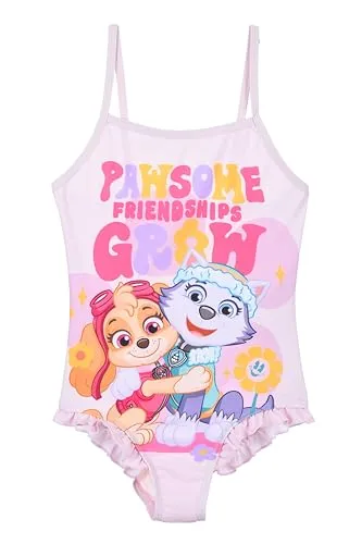 PAW PATROL Badeanzug Bikini mit Rüschen für Mädchen - Skye & Everest Cartoon-Motiv Summer Schwimmanzug (DE/NL/SE/PL, Alter, 6 Jahre, Regular, Rosa)