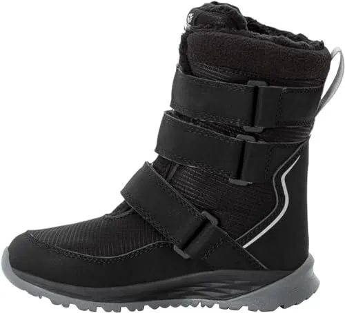 Jack Wolfskin Unisex Kinder Polar Boot Texapore High Vc K, Black/Grey, 30 EU - Wanderschuhe, sehr wasserdicht und atmungsaktiv, ideal für kalte Wintertage und Outdoor-Abenteuer.